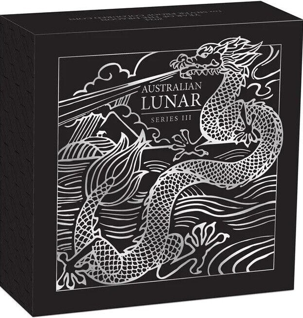 Australian Lunar Series III 2024 50 Cents Year of the Dragon 1/2oz Coloured .9999 Silver BU Coin Perth Mint