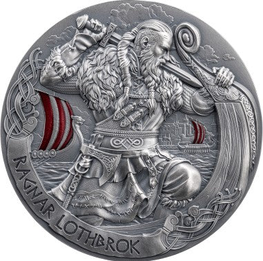 Cameroon 2024 2000 Francs CFA RAGNAR The Way to Valhalla 2 oz .999 Antique Silver