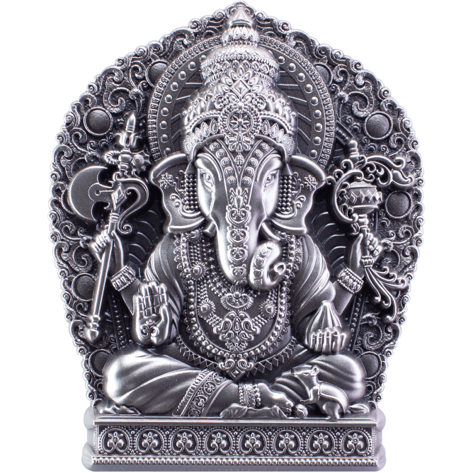 KOMSCO South Korea 2023 Ganesha 2 Oz Silver Antiqued Stacker