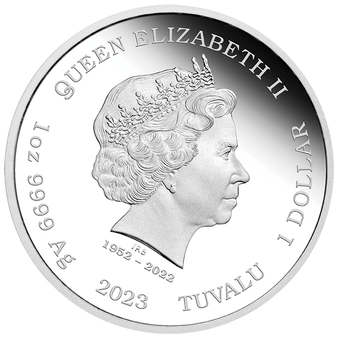 Tuvalu 2023 $1 James Bond 007 Live And Let Die 50th Anniversary 1oz .9999 Silver Colourised Proof Coin Perth Mint