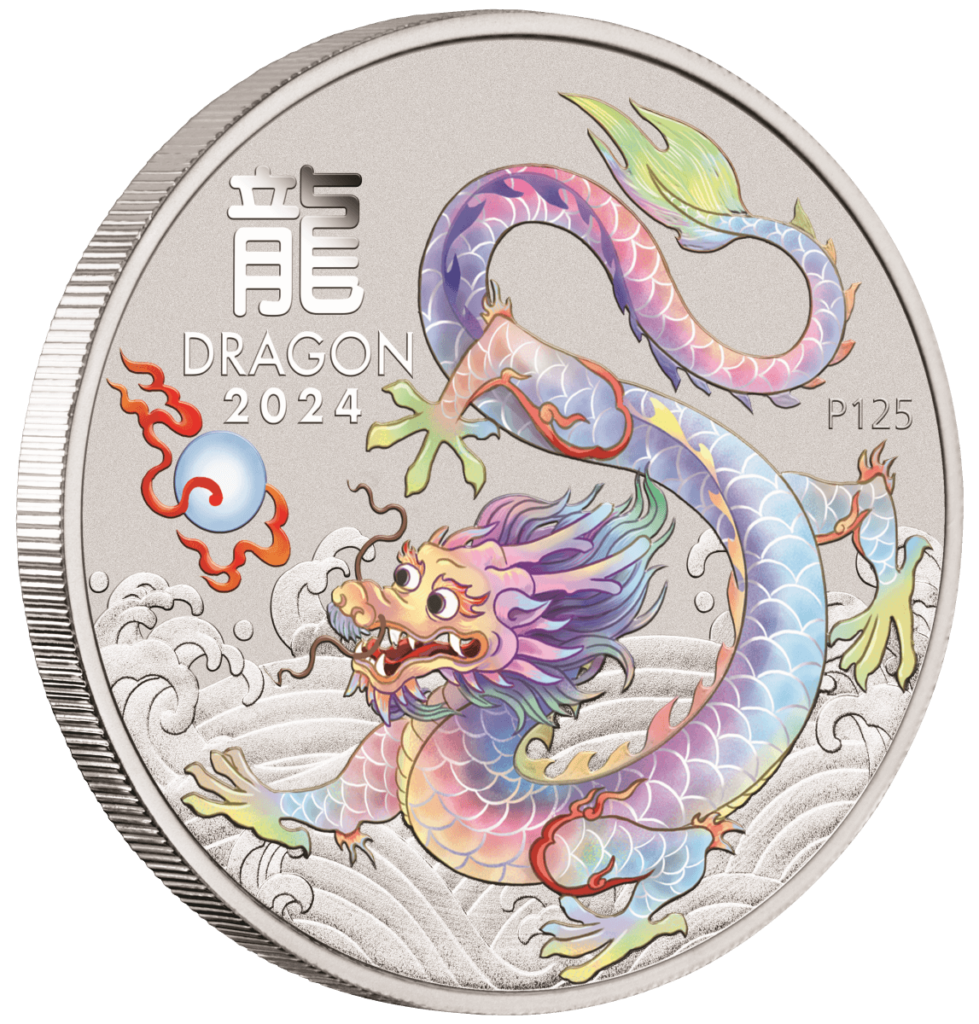 2024 Australia Lunar Series III Year of the Dragon 1/2 oz Silver 10 Coin Set
