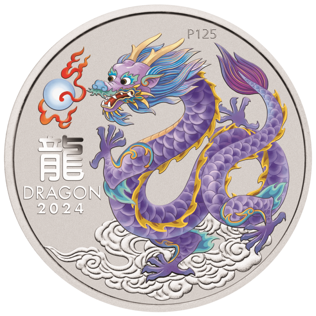 2024 Australia Lunar Series III Year of the Dragon 1/2 oz Silver 10 Coin Set