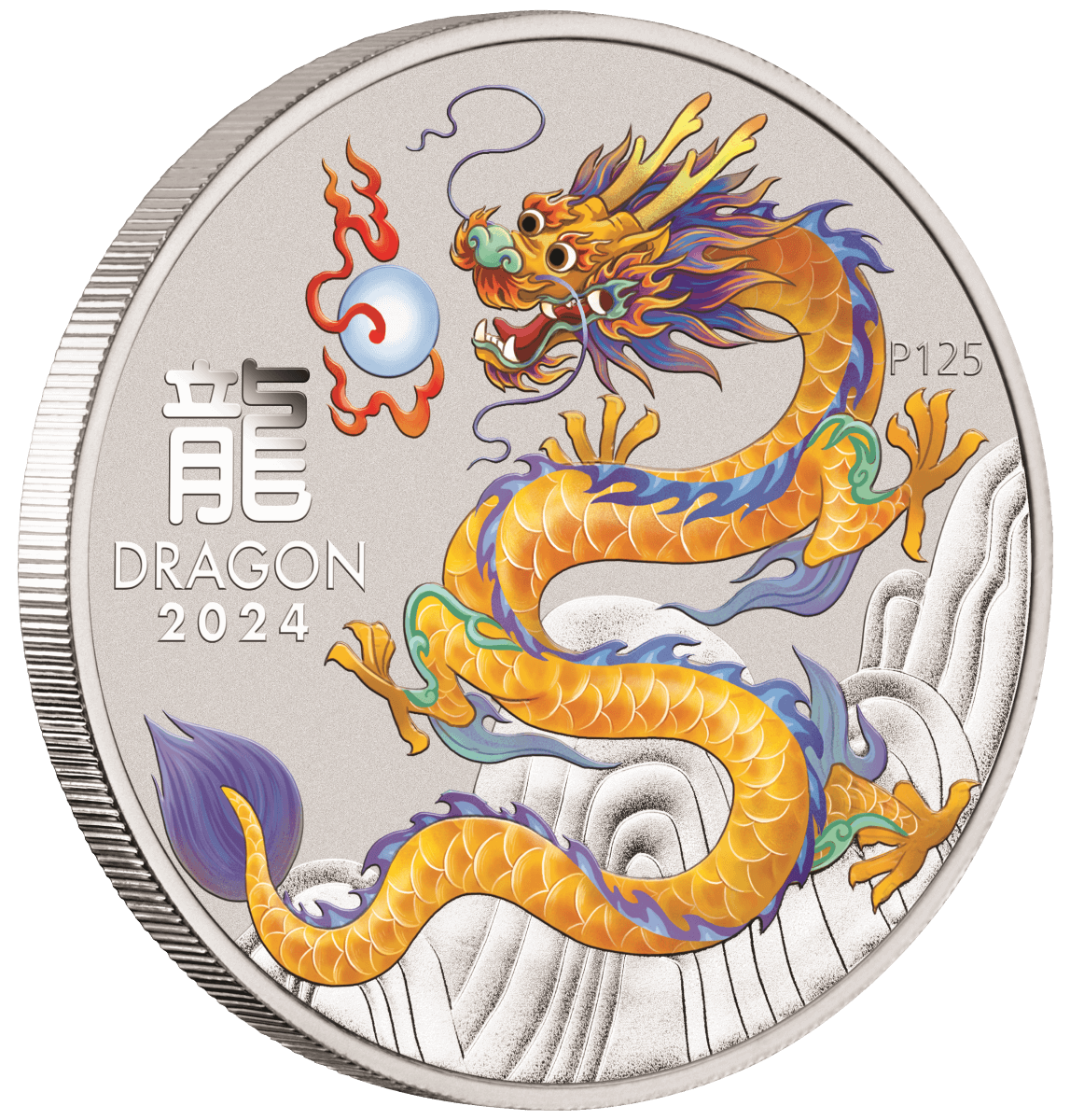 2024 Australia Lunar Series III Year of the Dragon 1/2 oz Silver 10 Coin Set