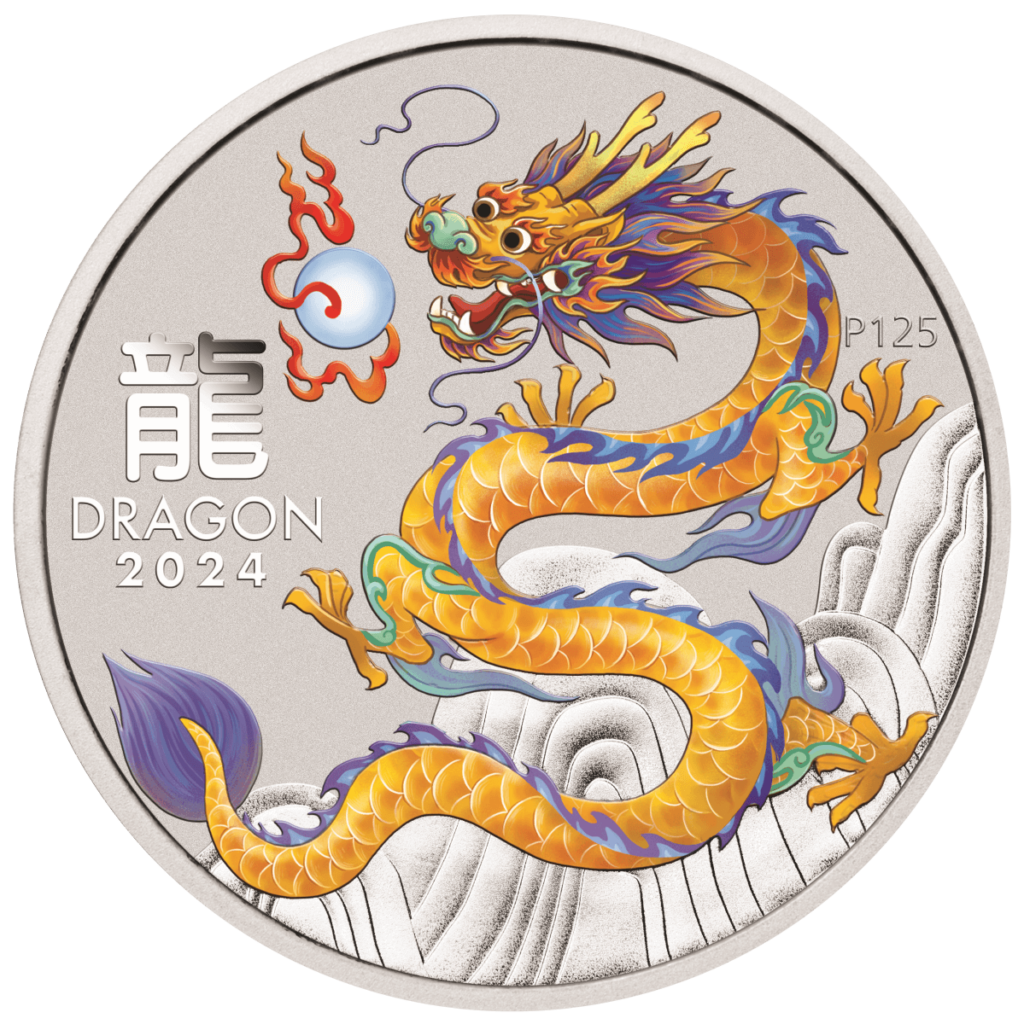 2024 Australia Lunar Series III Year of the Dragon 1/2 oz Silver 10 Coin Set