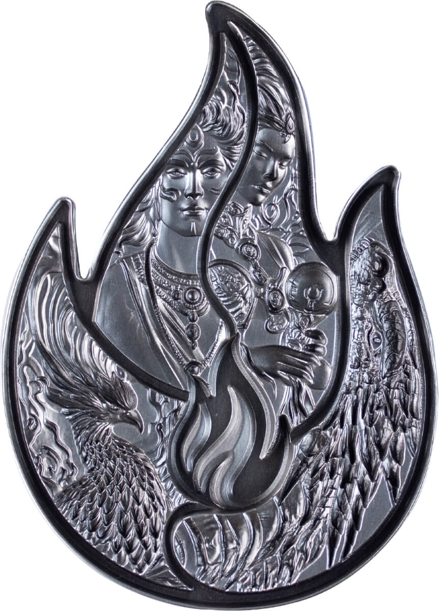 KOMSCO South Korea 2024 Eternal Flame 2 oz .999 Silver Antiqued Stacker