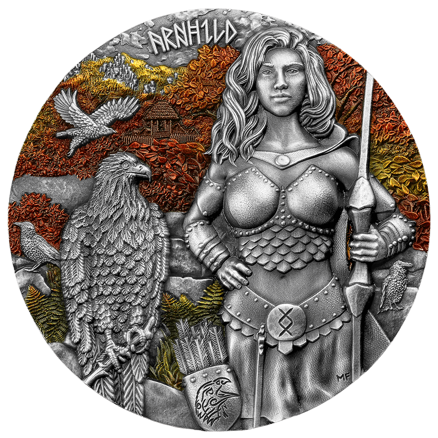 Germania 2025 10 Mark VALKYRIES: ARNHILD VALHALLA Ultra High Relief 2oz .9999 Silver Antiqued