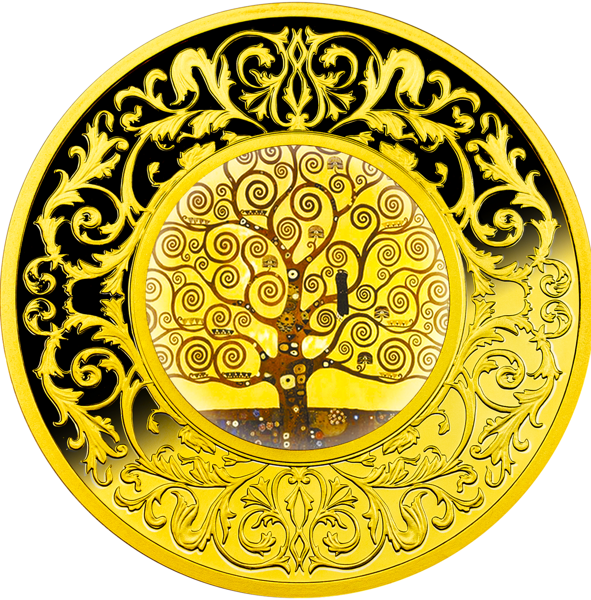 Cameroon 2021 500 Francs GOLD TREE of HAPPINESS .999 Gold Plated .999 Silver Proof