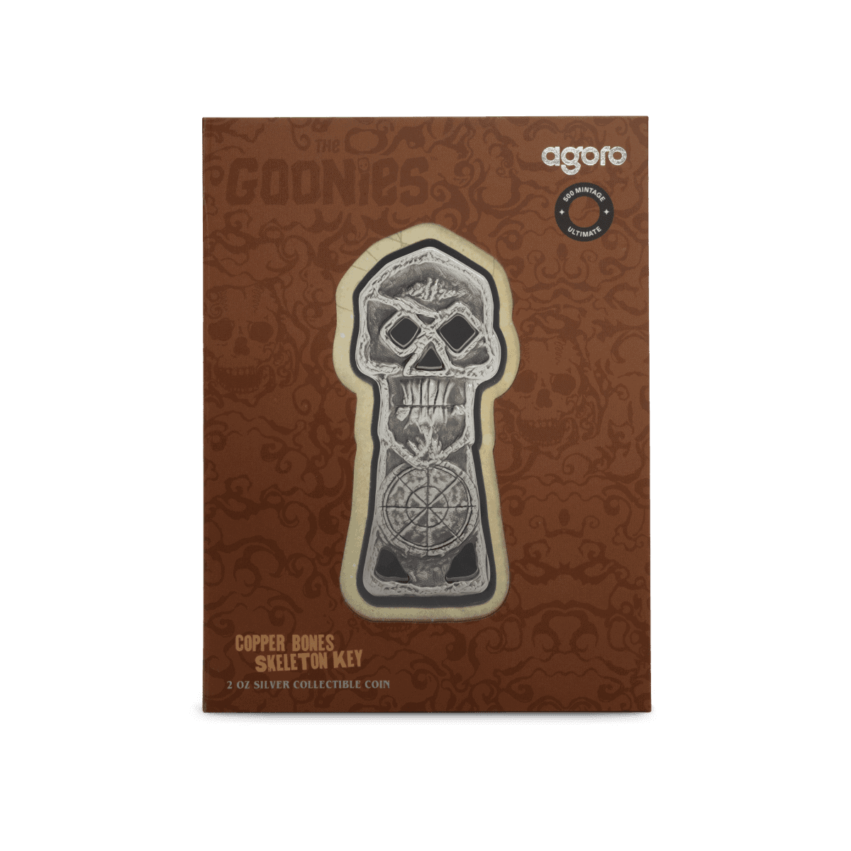 Niue 2025 $3 The Goonies Copper Bones Skeleton 2 oz Silver Coin *HUGE 80mm*