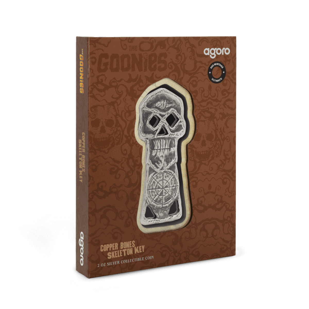 Niue 2025 $3 The Goonies Copper Bones Skeleton 2 oz Silver Coin *HUGE 80mm*