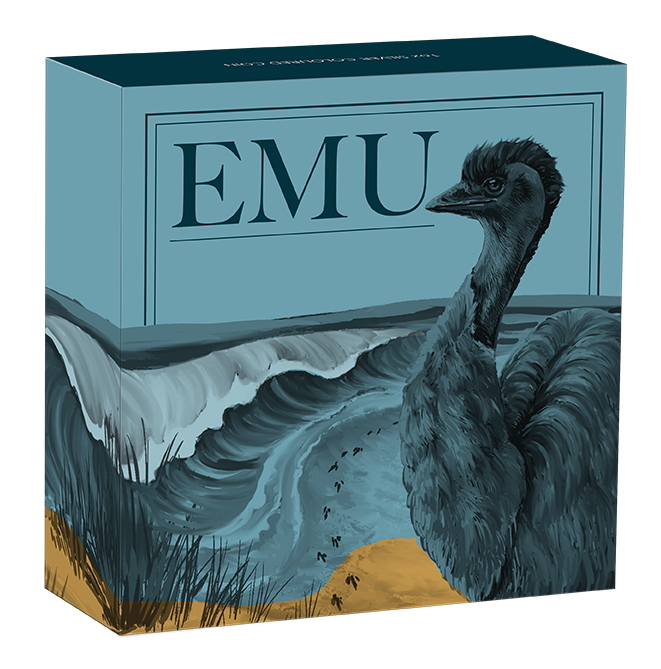 Australia 2025 $1 Australian Emu 1oz .9999 Silver Coloured Coin PERTH MINT