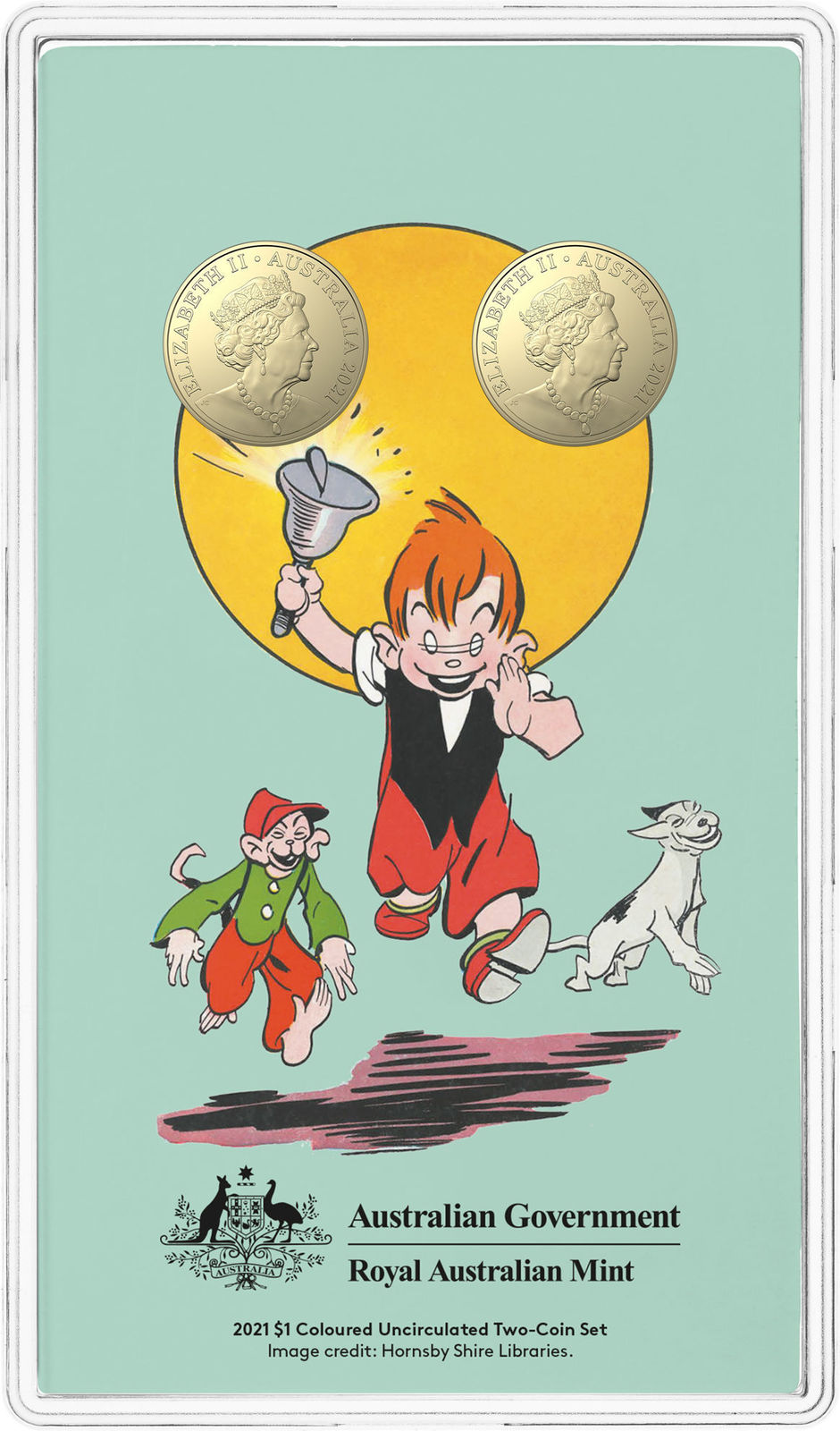 Australia 2021 $1 Centenary of Ginger Meggs - $1 Coloured Uncirculated Two Coin Set