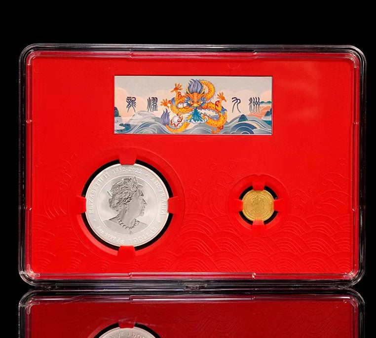 CHINESE NEW YEAR INTERNATIONAL RELEASE Australia 2024 Series III LUNAR YEAR of the DRAGON 1 oz .9999 Silver 1/10 oz .9999 Gold