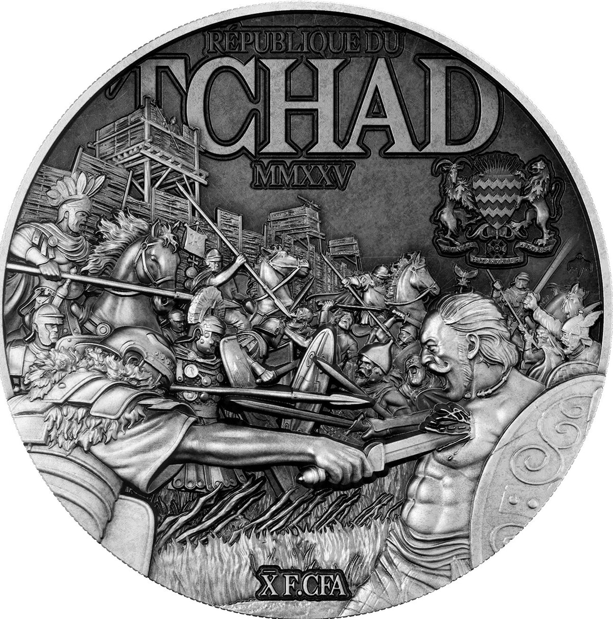 PRE-ORDER Chad 2025 10000 Francs CFA Julius Caesar - Master of War - 2 oz .999 Pure Silver Coin