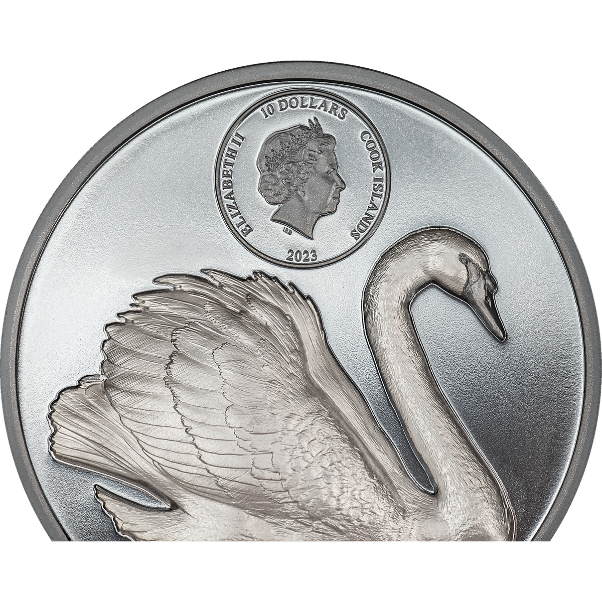 Cook Islands 2023 $10 Black Swan 2oz Silver High Relief Coin CIT Smartminting®