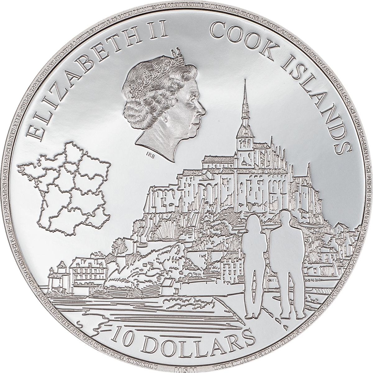 Cook Islands 2023 $10 Mont-Saint-Michel 2oz .999 Silver Coin CIT Smartminting®