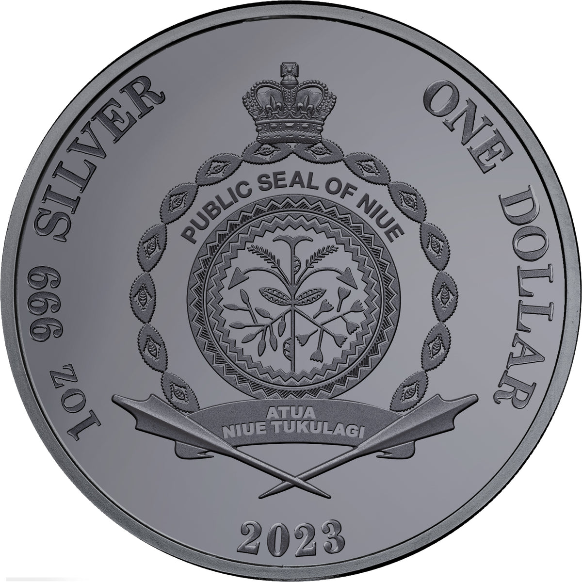 Niue 2023 $1 Chess King 1oz .999 Silver Black Proof Coin
