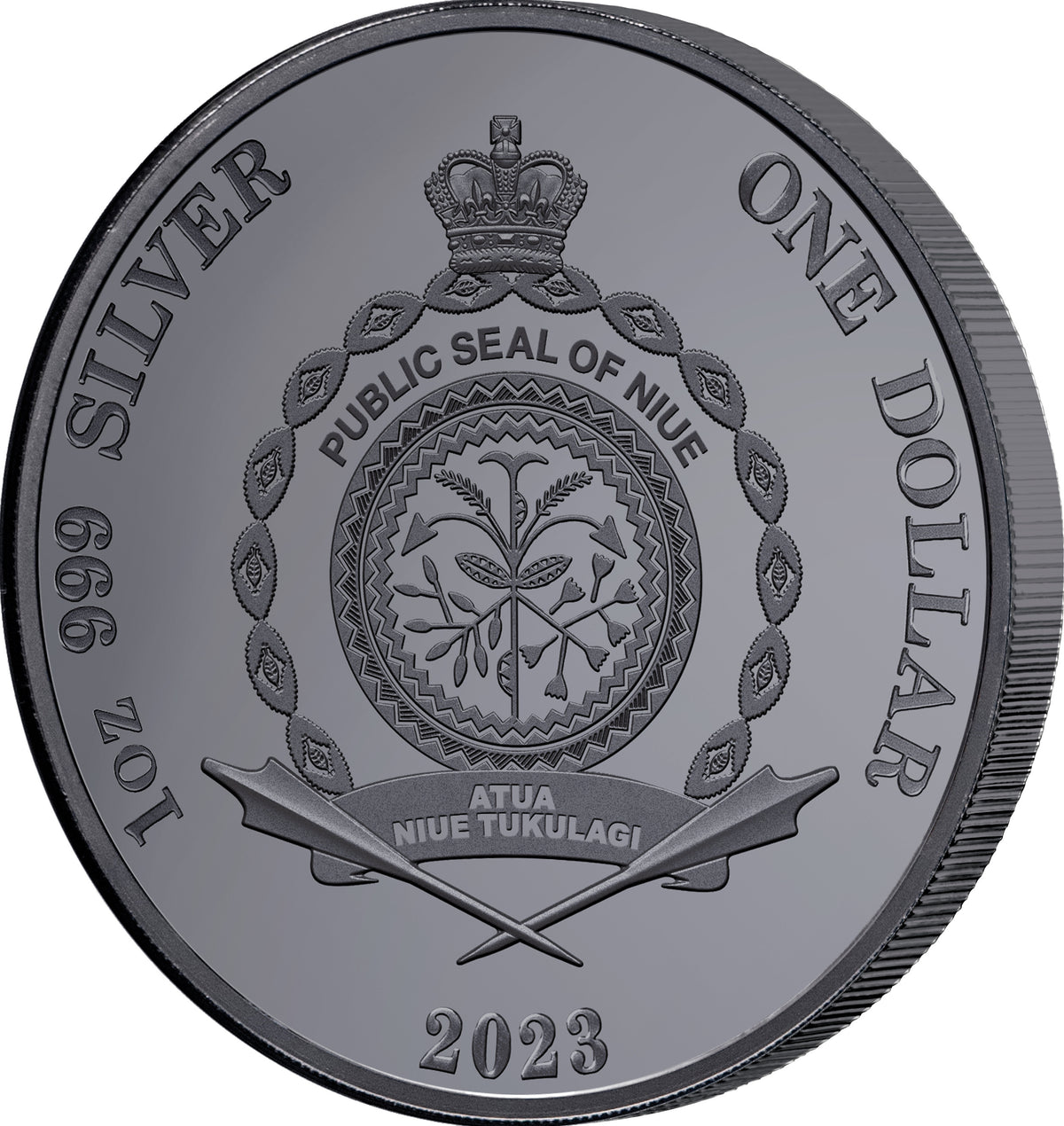 Niue 2023 $1 Chess King 1oz .999 Silver Black Proof Coin