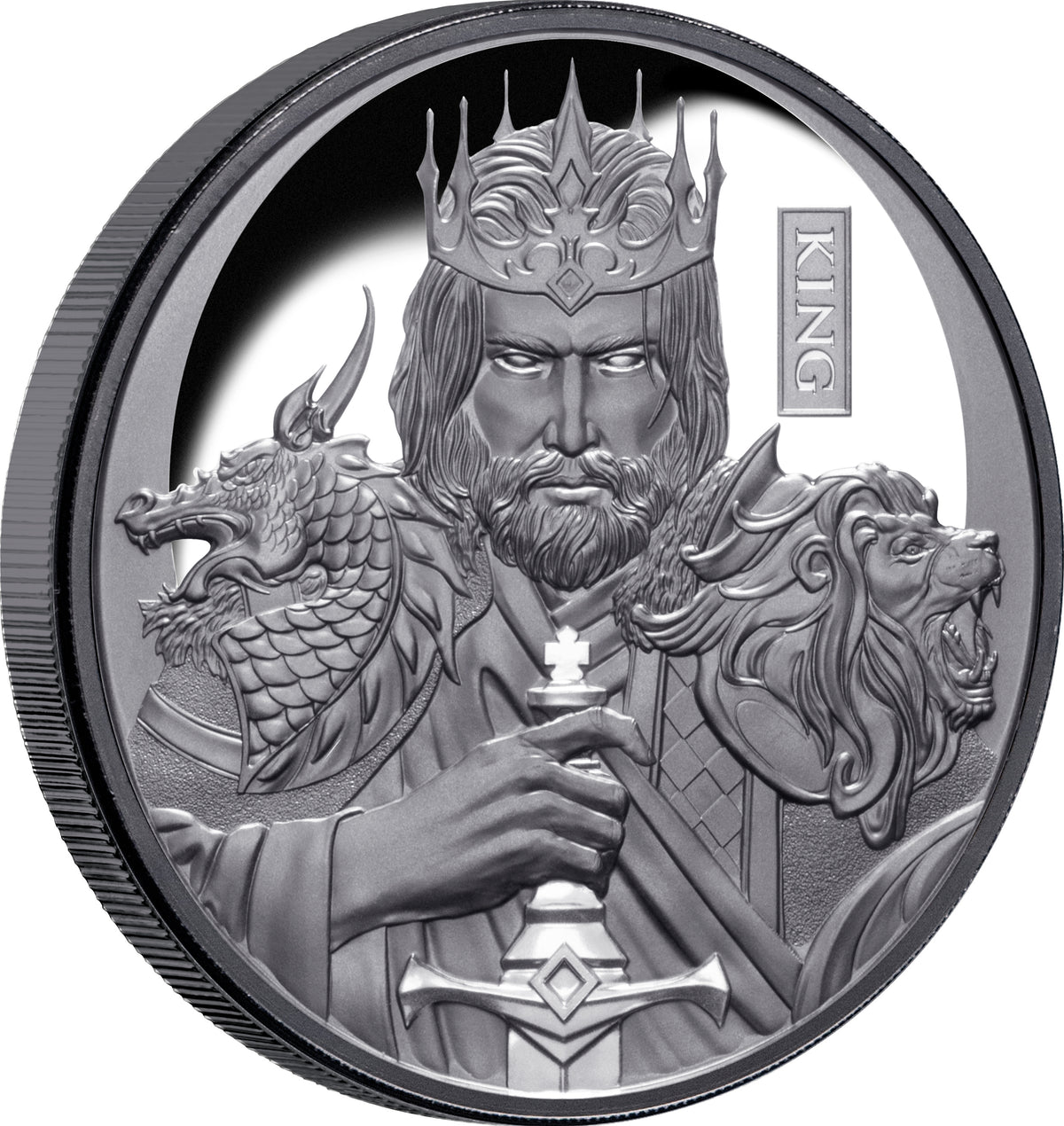 Niue 2023 $1 Chess King 1oz .999 Silver Black Proof Coin