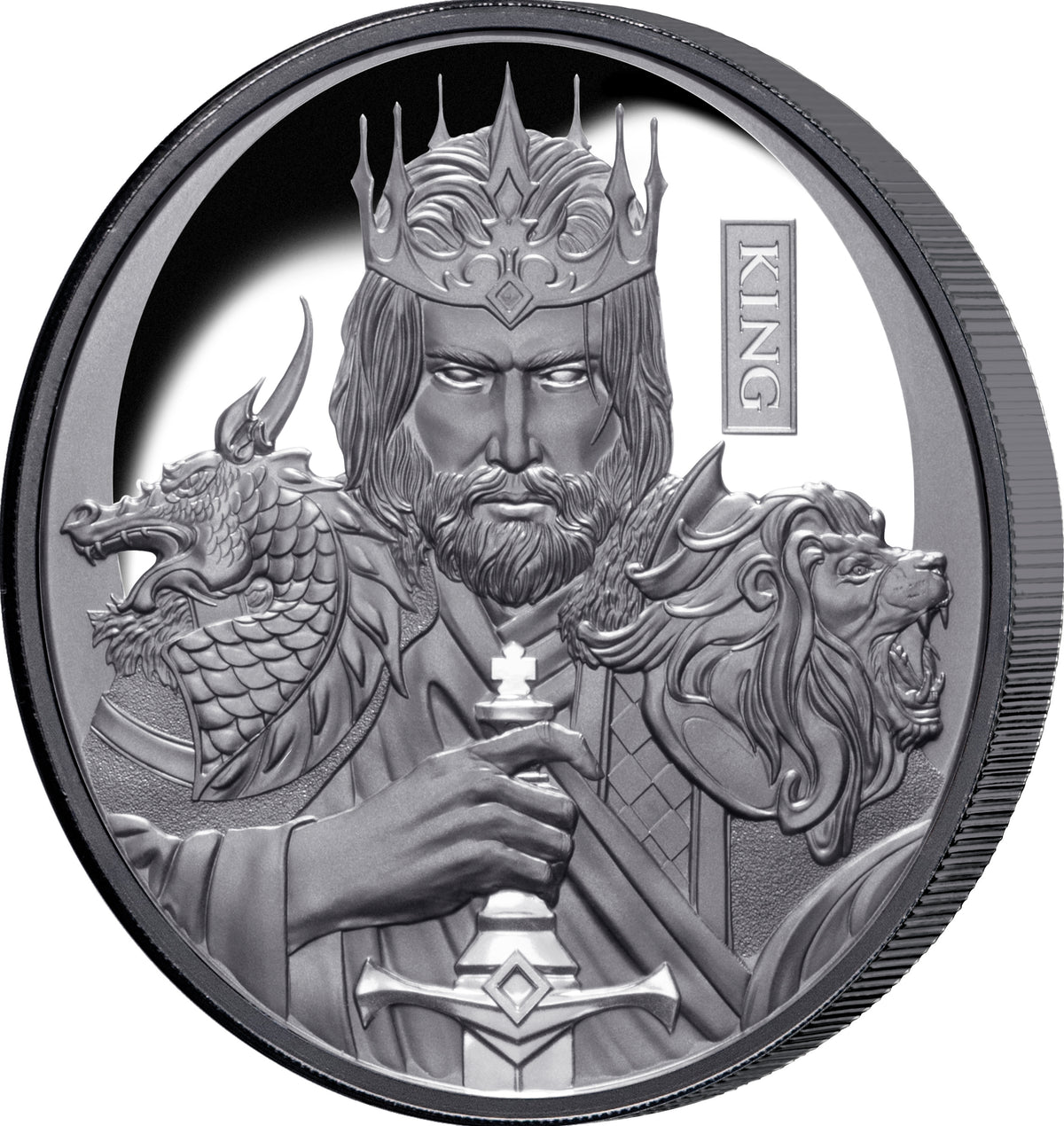 Niue 2023 $1 Chess King 1oz .999 Silver Black Proof Coin
