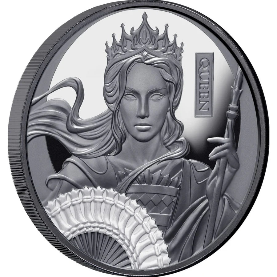 Niue 2025 $1 Chess Queen 1oz .999 Silver Black Proof Coin