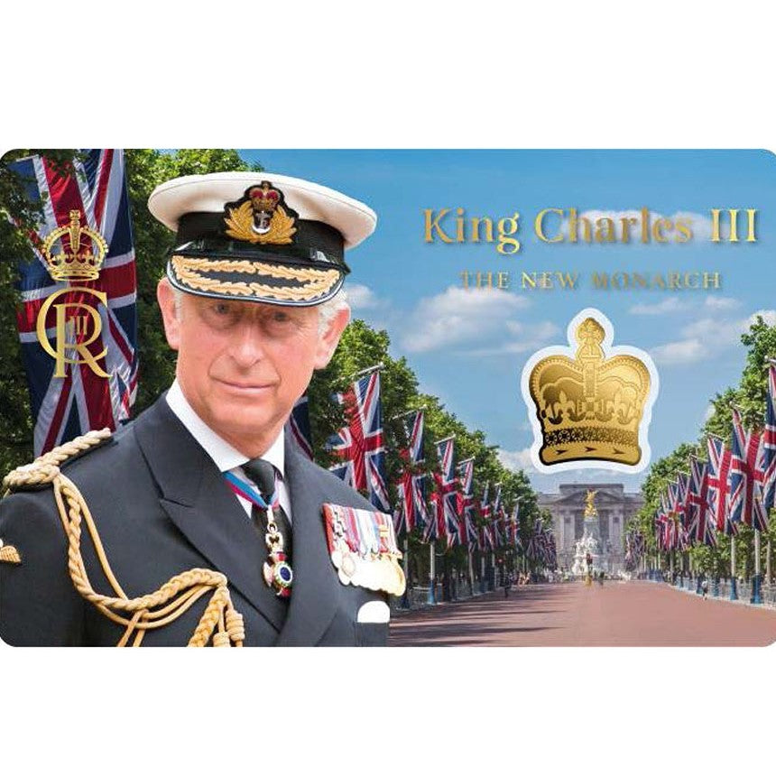 Republic of Tchad 2023 3000 Francs CFA King Charles III The New Monarch 1/1000oz .999 Gold Coin in Card