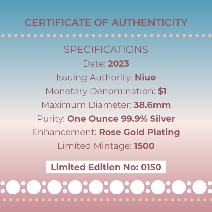 Niue 2023 $1 Great Australian Desert Rose Gold Plated 1oz .999 Silver Proof Coin