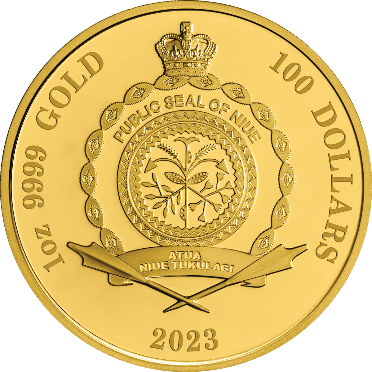 Niue 2023 $100 Great Australian Desert 1oz .9999 Gold Platinum Plated Proof Coin
