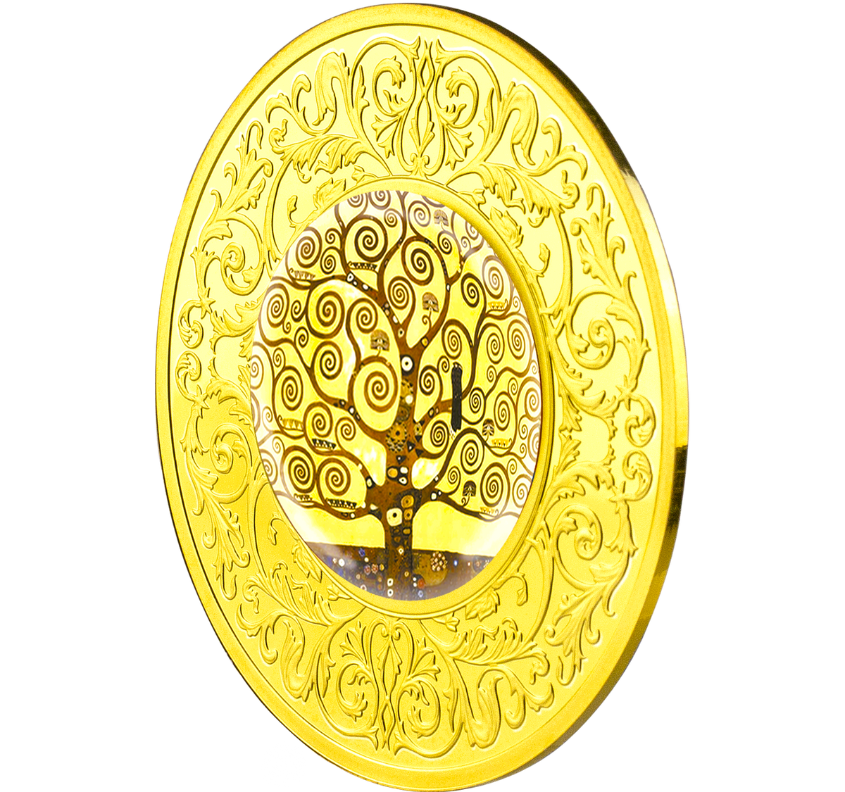 Cameroon 2021 500 Francs GOLD TREE of HAPPINESS .999 Gold Plated .999 Silver Proof