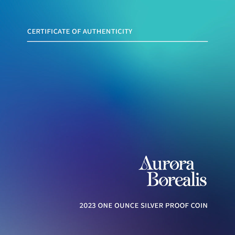 Tuvalu 2023 $1 Aurora Borealis 1oz Colour .9999 Silver Proof Perth Mint