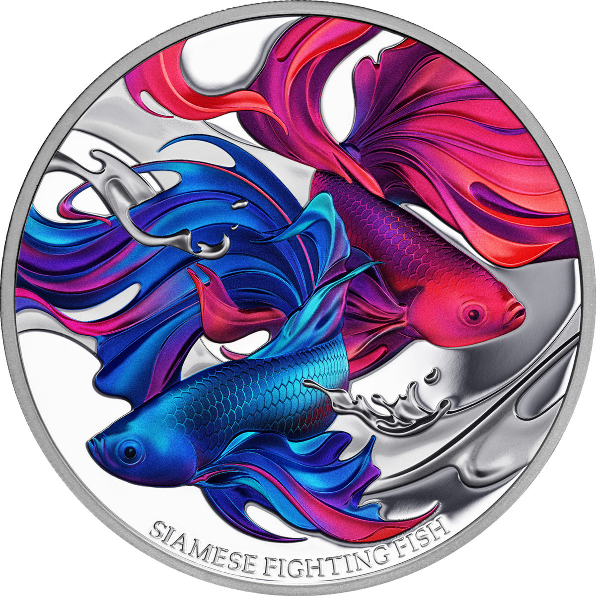 Niue 2024 $1 Siamese Fighting Fish 1oz .999 Silver Proof Coin