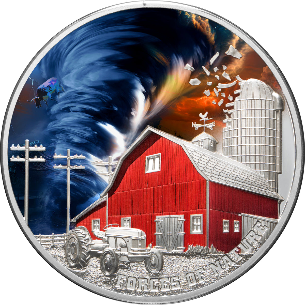 Niue 2024 $5 TORNADO - Forces of Nature 2 oz .999 Silver Proof Coin