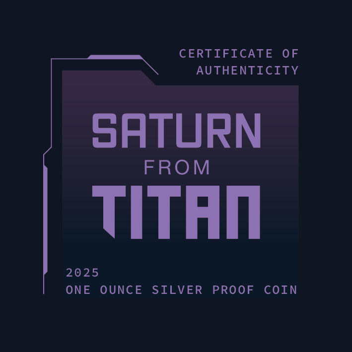 SATURN Niue 2025 $1 SATURN FROM TITAN 1oz .999 Silver