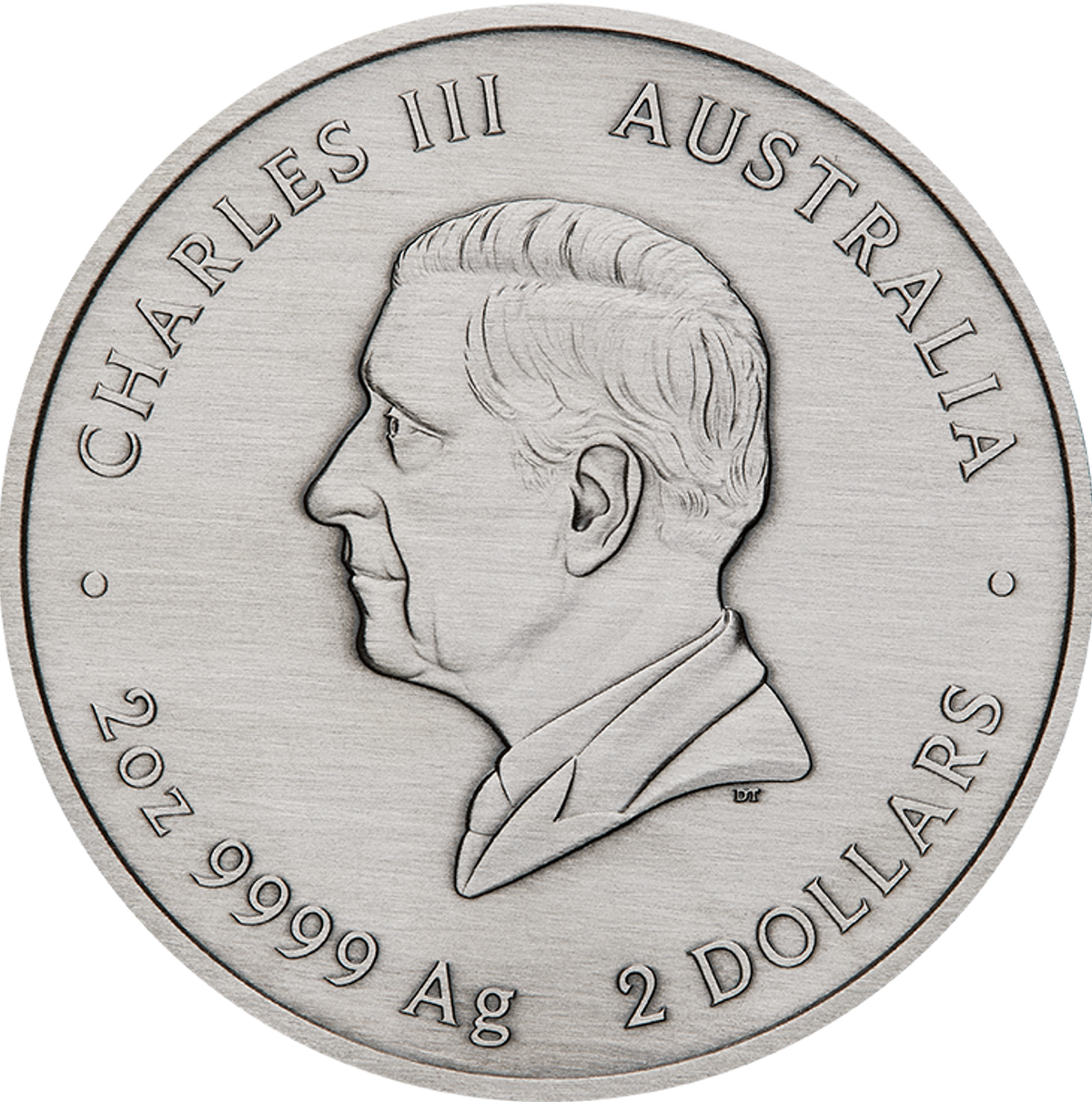 Australia 2025 $2 Emu Utingat 2oz .9999 Silver Coloured Antiqued Coin PERTH MINT