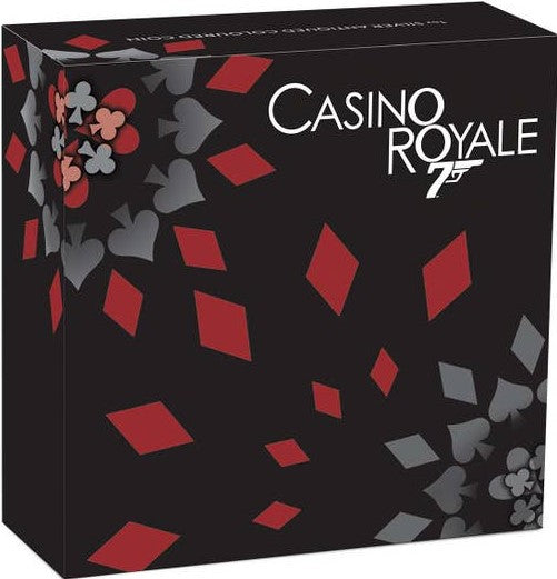 Tuvalu 2023 $1 James Bond Casino Royale - Casino Chip 1oz .9999 Silver Antiqued Coin Perth Mint
