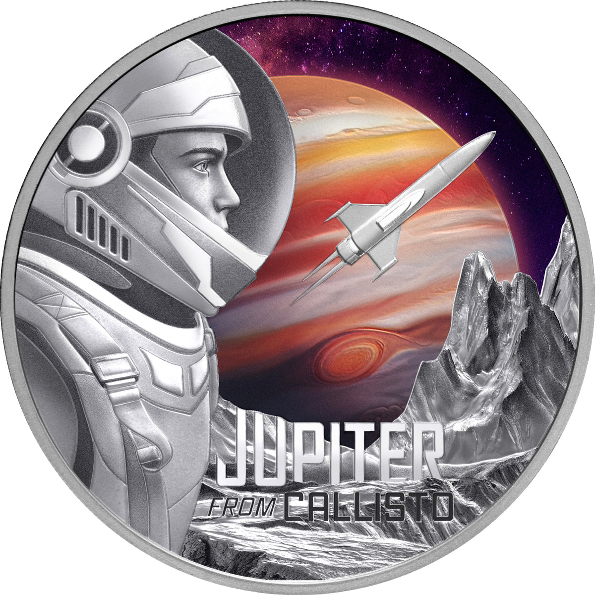 Niue 2026 $1 JUPITER FROM CALLISTO 1oz .999 Coloured Silver