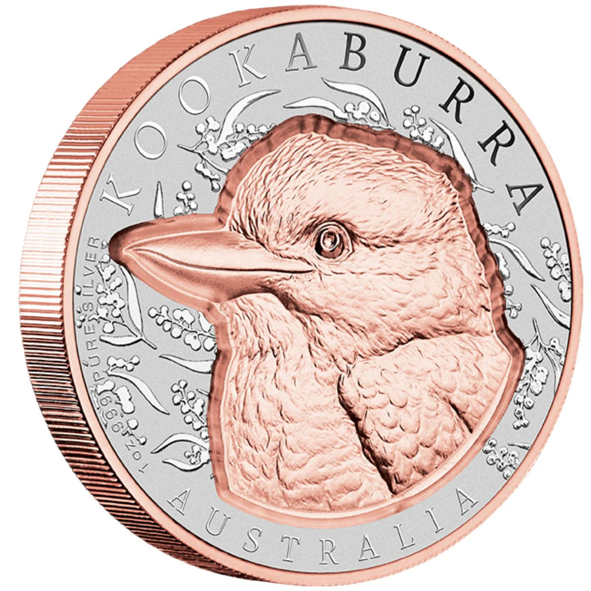 Niue 2025 $2 Native Impressions Kookaburra Super Incused Rose-Gold plated 1oz .999 Silver Proof Coin