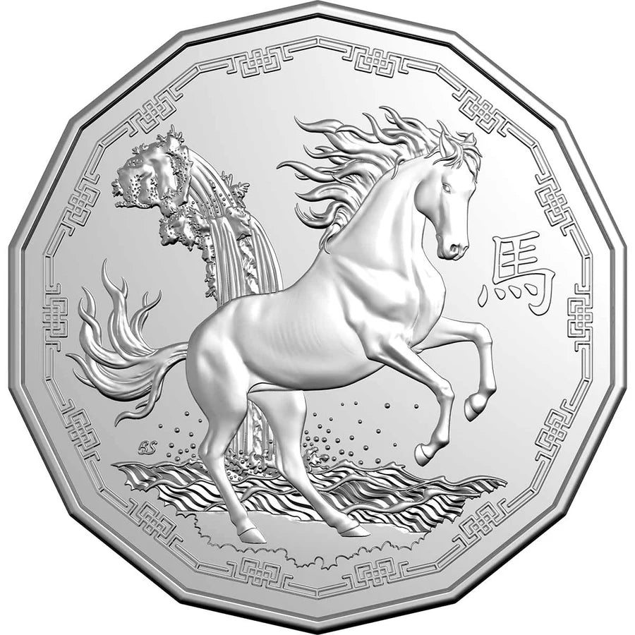 Australia 2026 50 Cent /50c Year of the Horse Uncirculated Tetradecagon Coin