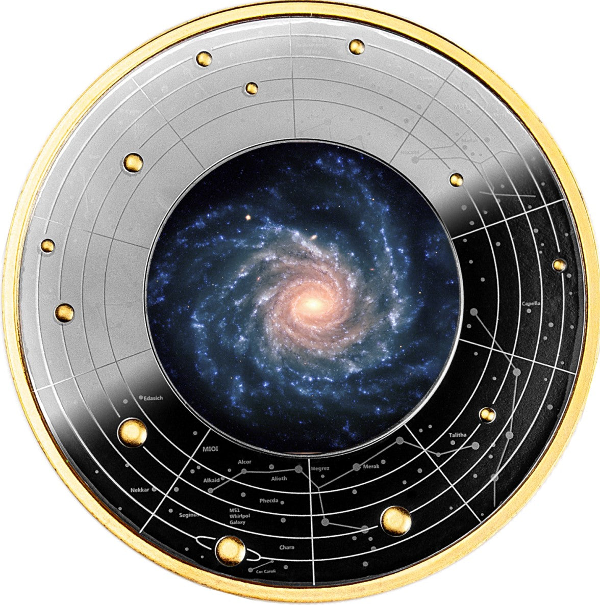 Cameroon 2024 500 Francs CFA Galaxies -NGC 1232 17.50g Silver Black Proof Coin