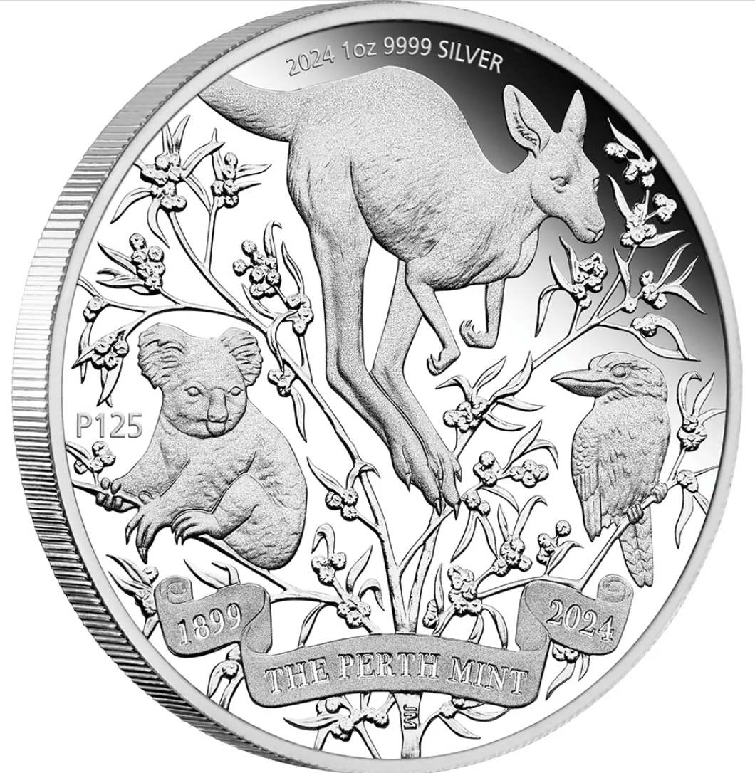 Australia 2024 $1 The Perth Mint's 125th Anniversary 1oz .9999 Silver Proof Coin