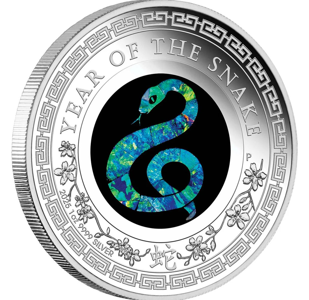Australia 2025 $1 Lunar Year of the Snake - Opal 1oz .9999 Silver Proof Coin PERTH MINT