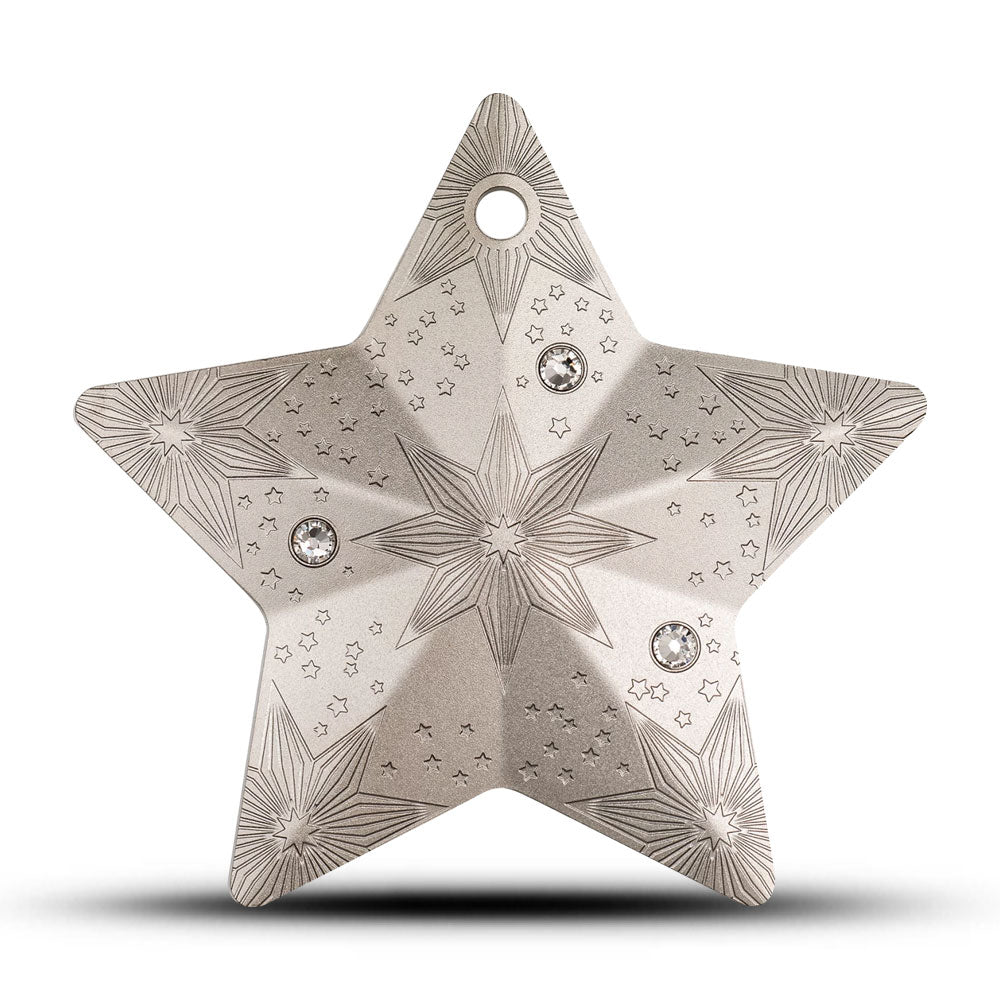 2024 Cook Islands $5 STARRY SKY Christmas Ornament 1 oz .9999 Silver