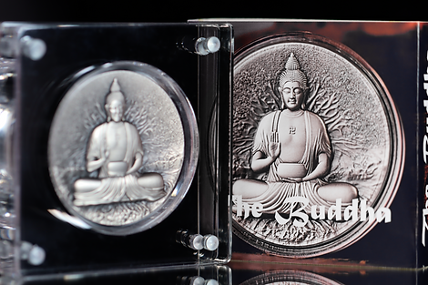 Chad 2025 2000 Francs CFA The Buddha - Creator of Buddhism 2oz .999 Silver Bi-Metal Antiqued