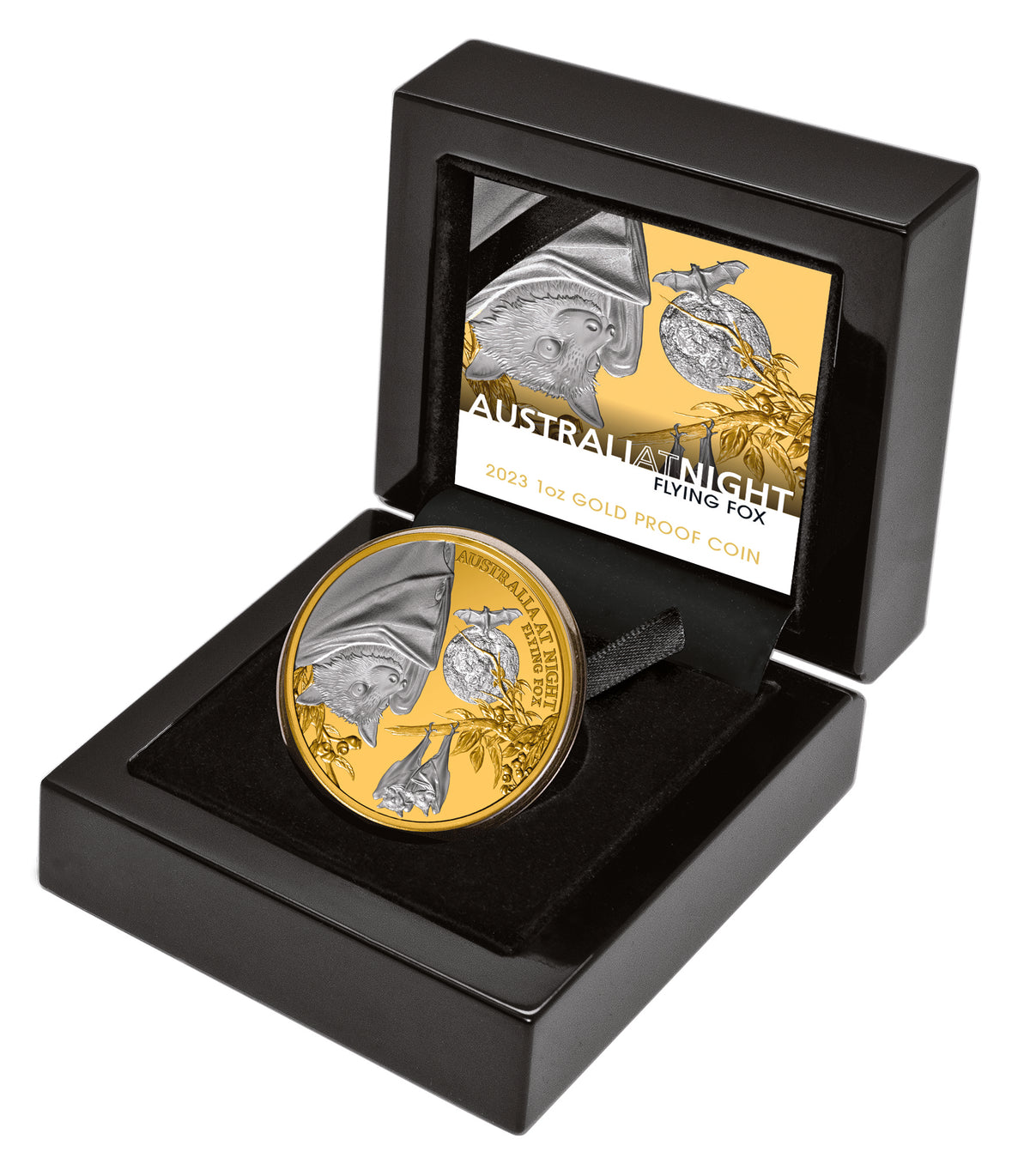 Niue 2023 $1 Australia at Night Flying Fox 1oz .9999 Gold Proof Coin 150 Mintage