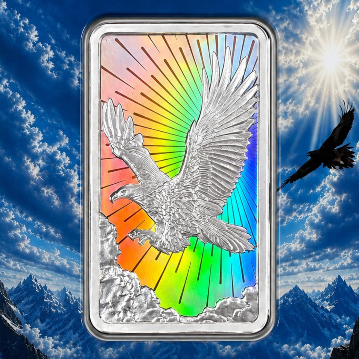 Australia 2026 Wings of Wonder - Wedge-tailed Eagle Hologram 1 oz Silver Bar
