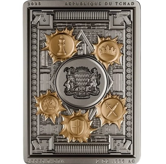 Chad 2025 10000 Francs THE FIVE FAMILIES: Genovese Crime Family 2 oz Pure Silver Numbered Coin Royal Flush Theme 500 Made