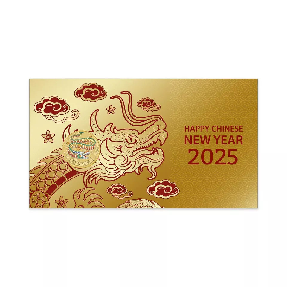 Tuvalua 2025 $1 HAPPY CHINESE NEW YEAR Stamp and Coin Cover PNC PERTH MINT
