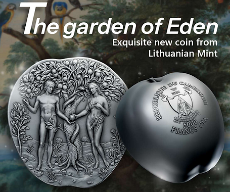 Cameroon 2024 5000 Francs CFA Garden of Eden 5oz .999 Silver Coin ONLY 100 MADE