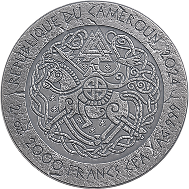 Cameroon 2024 2000 Francs CFA FREYDIS EIRIKSDOTTIR - The Way to Valhalla - 2 oz .999 Silver Coin