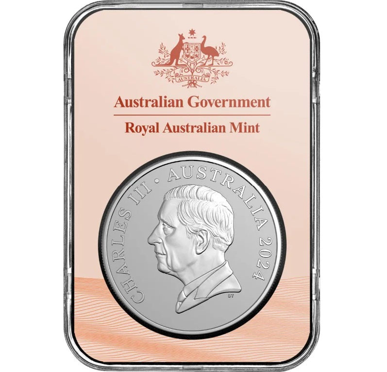 Australia Kangaroo 2024 $1 1oz Silver Frosted Uncirculated Coin