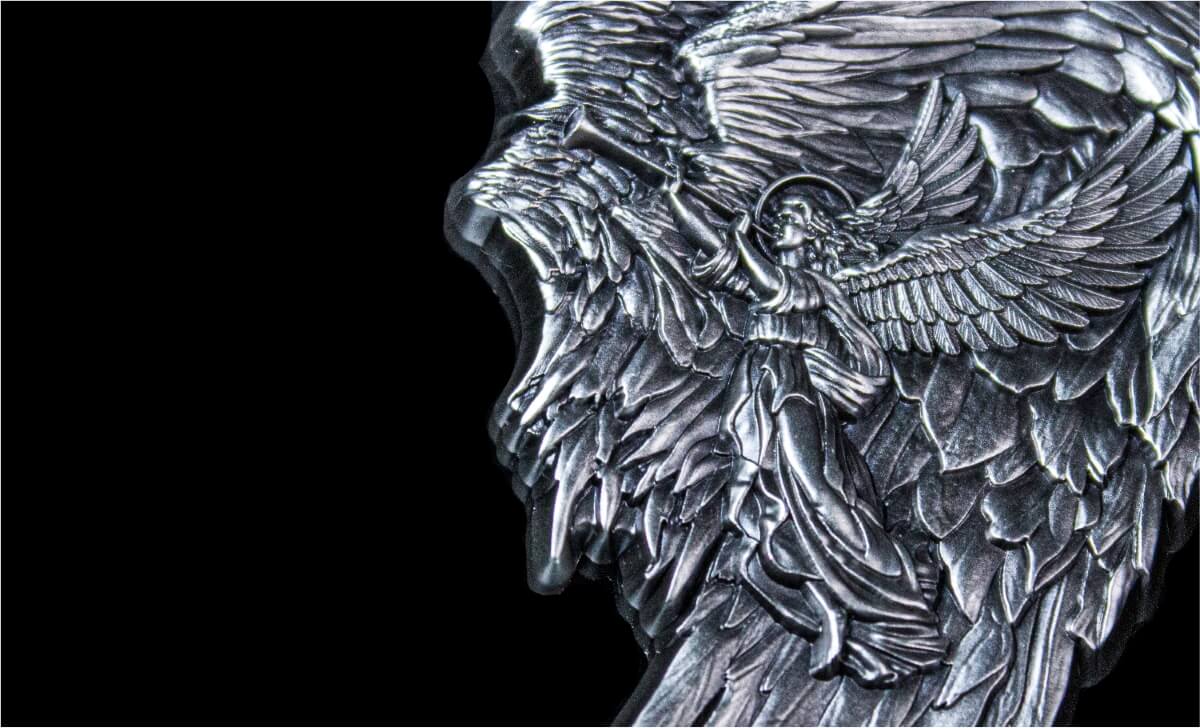 KOMSCO South Korea 2024 Archangel Gabriel 2 oz .999 Silver Antiqued Stacker